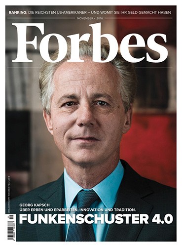 Werbefotograf Markus Thums portraitierte Georg Kapsch für das FORBES Cover